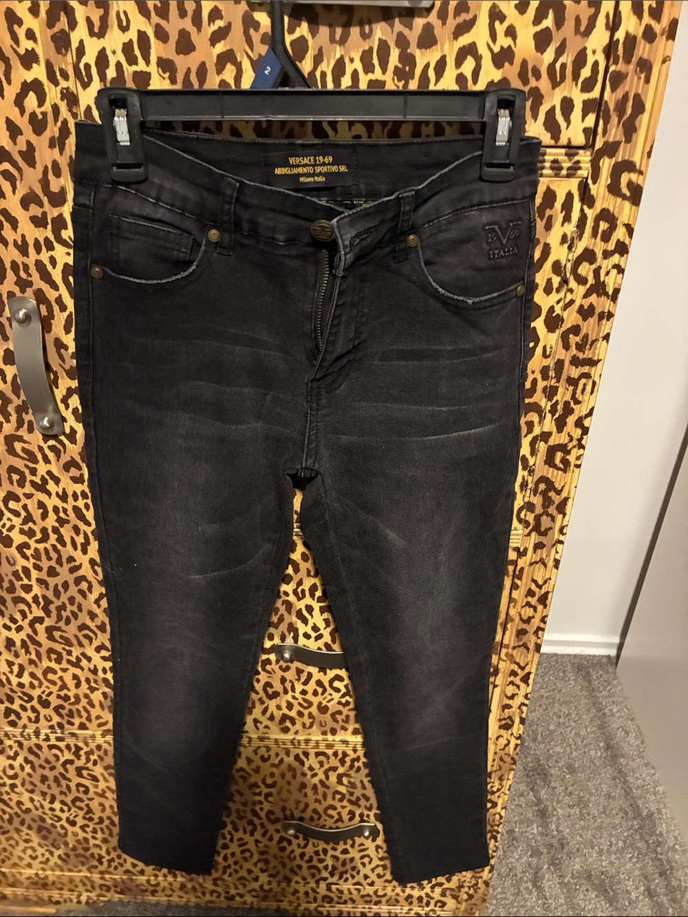 Versace Black Skinny women’s Jeans with Subtle Fading